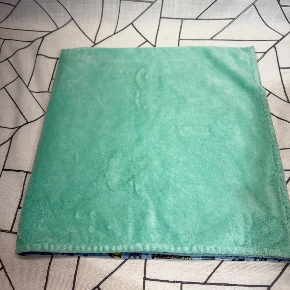 Heritage Homegoods Co Baby Blanket 17x16.5 Blue Green Alaska Wilderness Minky - Picture 10 of 12